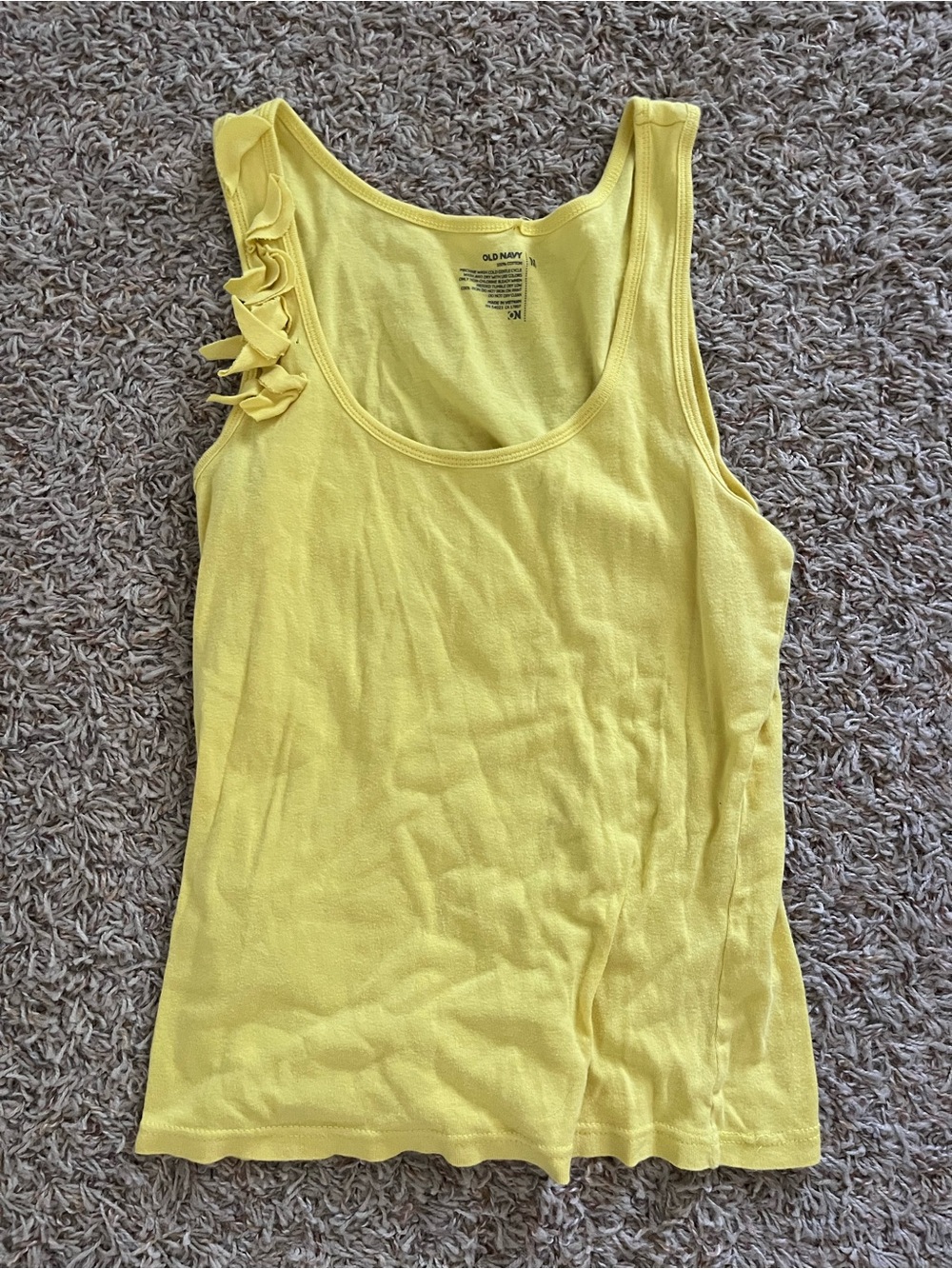 Old Navy Yellow Ruffle-Shoulder Tank